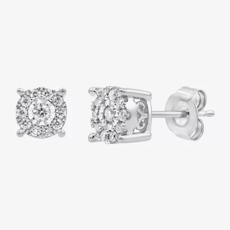 (F, Si2) Womens 1/2 CT. T.W. Lab Grown White Diamond Sterling Silver Round 2-pc. Jewelry Set