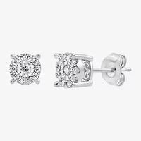 (F, Si2) Womens 1/2 CT. T.W. Lab Grown White Diamond Sterling Silver Round 2-pc. Jewelry Set