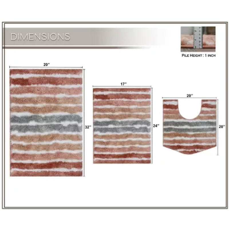 Home Weavers Inc Impression -pc. Bath Rug Set