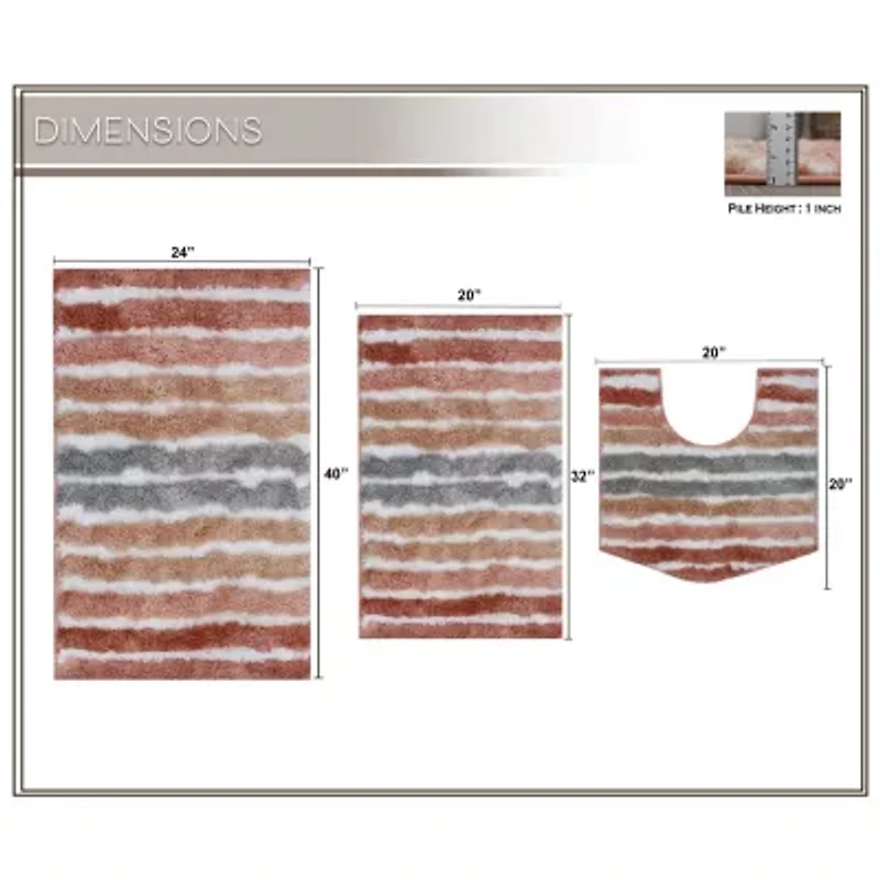 Home Weavers Inc Impression 3-pc. Bath Rug Set