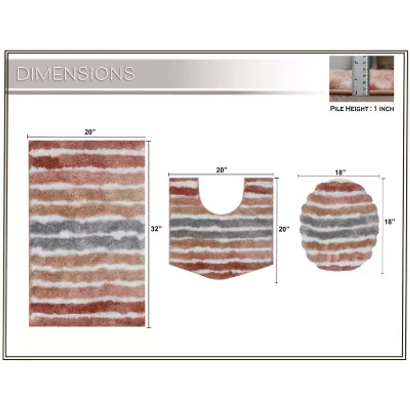 Home Weavers Inc Impression 3-pc. Bath Rug Set
