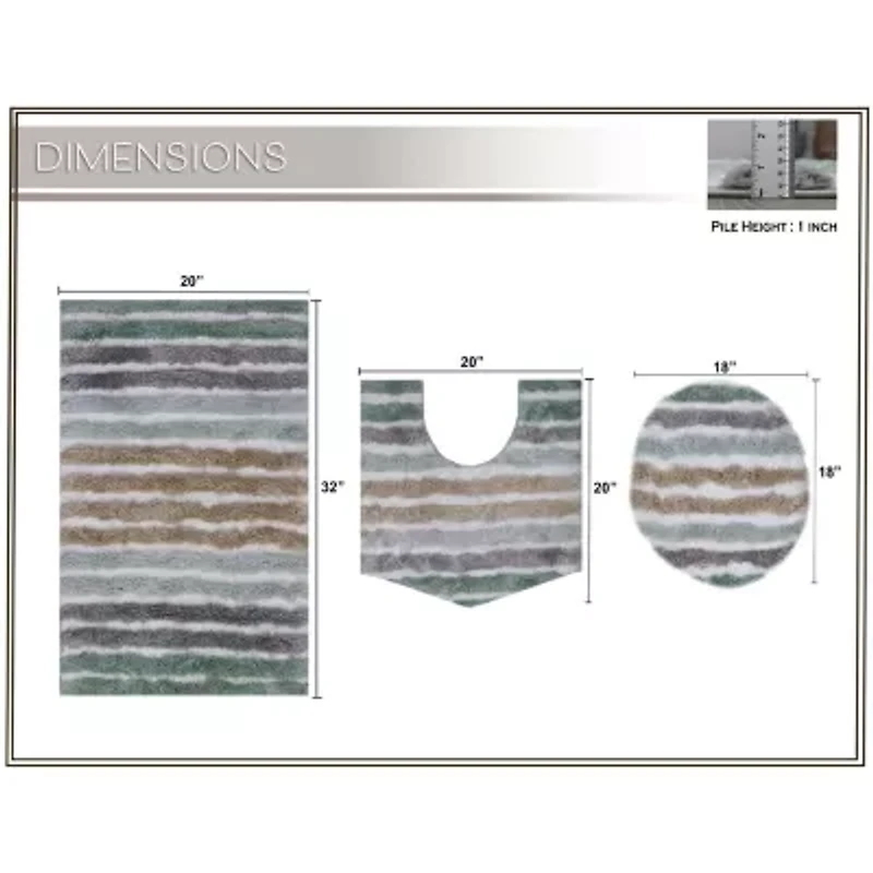 Home Weavers Inc Impression 3-pc. Bath Rug Set