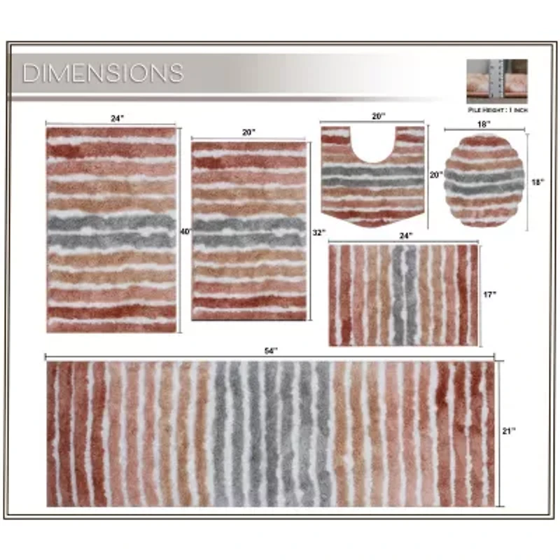 Home Weavers Inc Impression 6-pc. Bath Rug Set