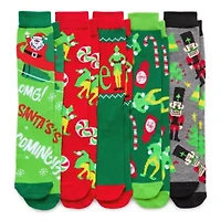 Mens 5 Pair ELF Crew Socks