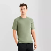 J. Ferrar Solid Mens Crew Neck Short Sleeve Pullover Sweater