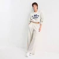 Arizona Bubble Hem Womens Juniors V Neck Long Sleeve Sweatshirt