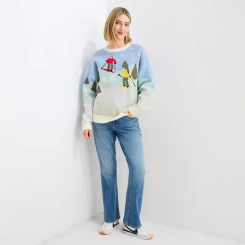 Forever 21 Juniors Womens Crew Neck Long Sleeve Pullover Sweater