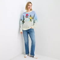 Forever 21 Juniors Womens Crew Neck Long Sleeve Pullover Sweater