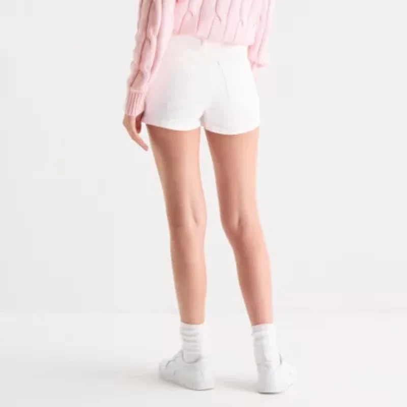 Arizona Curvy Womens 2 1/2" High Rise Juniors Denim Short