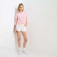 Arizona Curvy Womens 2 1/2" High Rise Juniors Denim Short