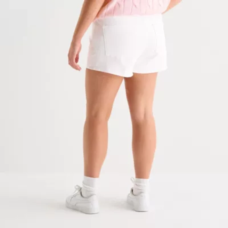 Arizona Womens High Rise Juniors Plus Denim Short