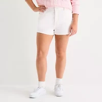 Arizona Womens High Rise Juniors Plus Denim Short