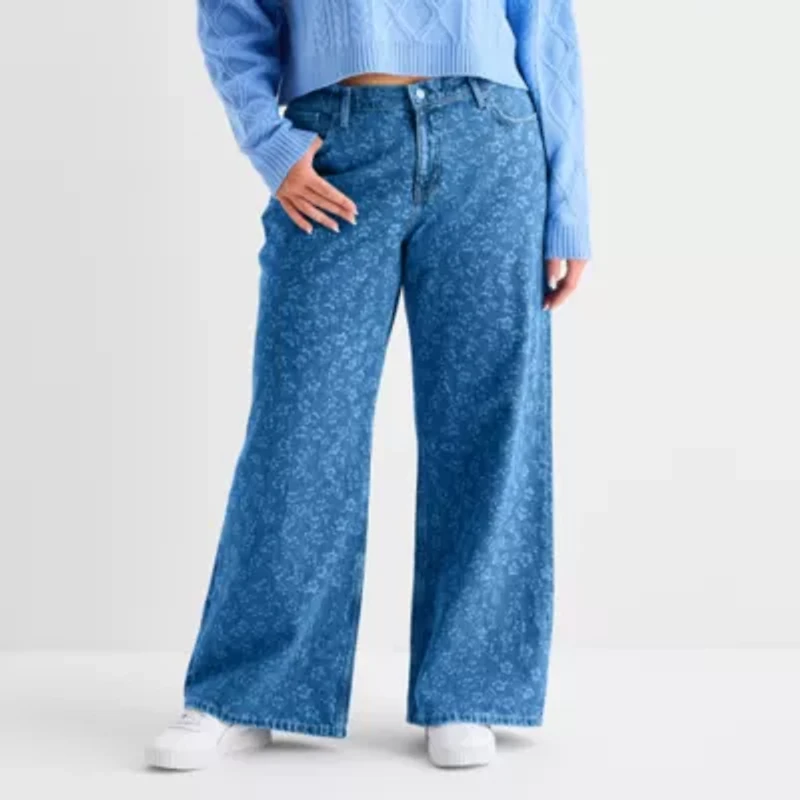 Arizona Womens Juniors Plus Low Rise Baggy Fit Jean