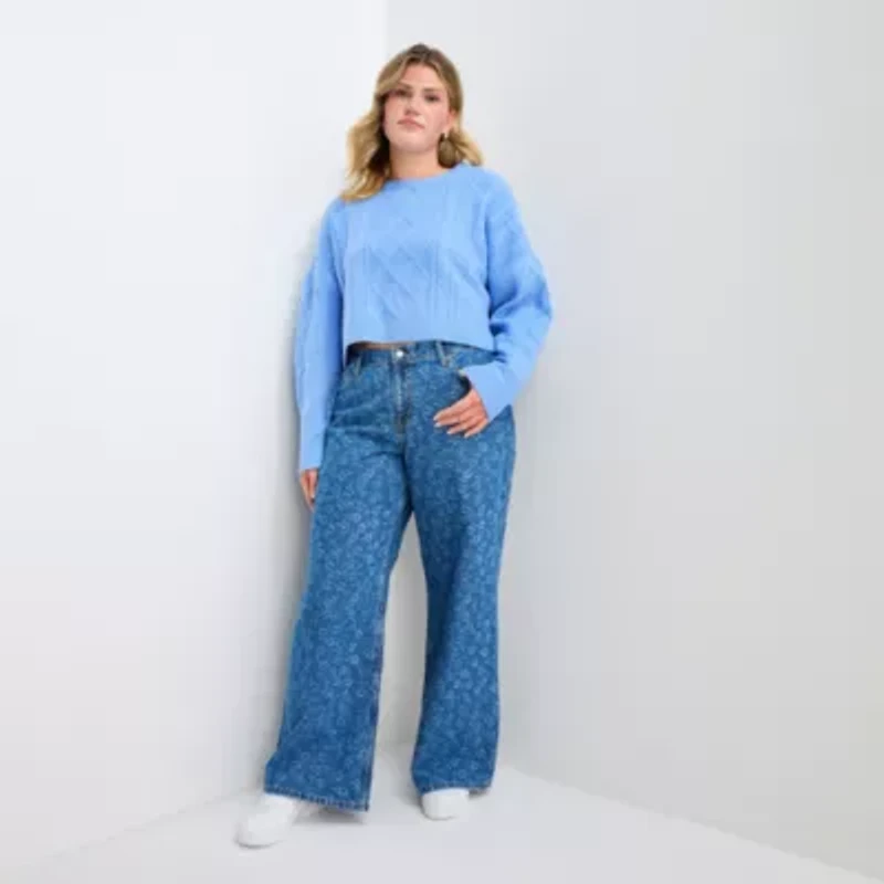 Arizona Womens Juniors Plus Low Rise Baggy Fit Jean