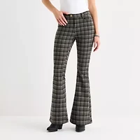 Arizona Womens Juniors Flare Mid Rise Flat Front Pant