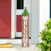 Northlight 31.5 In Green Christmas Tree And Red Star Christmas Yard Art
