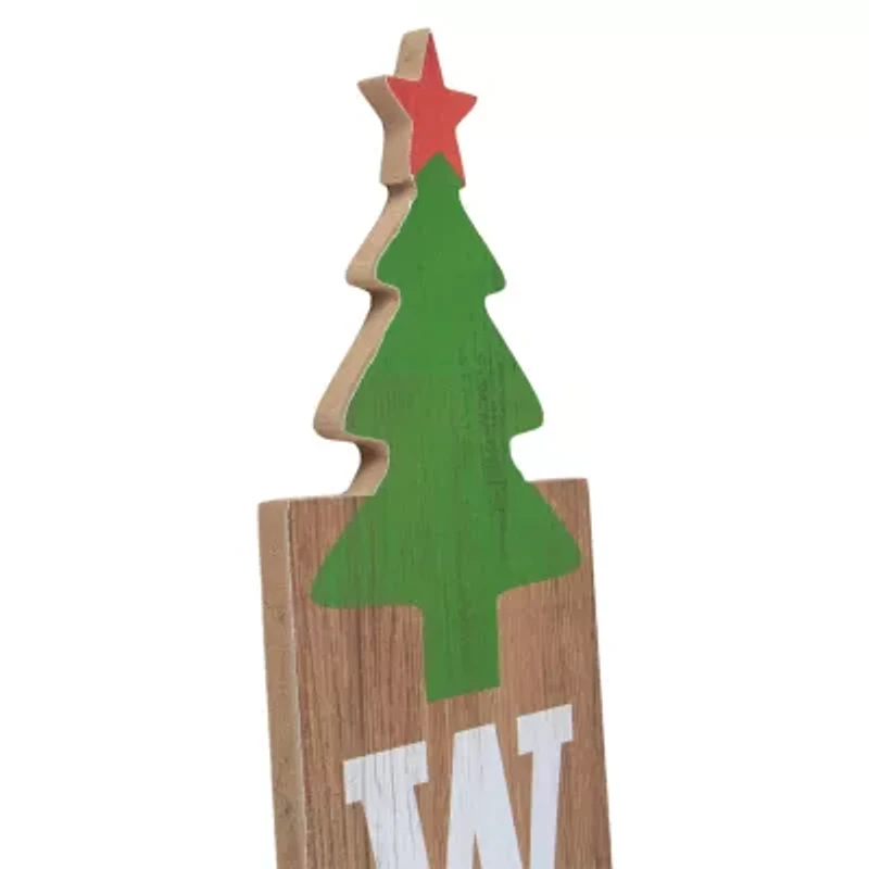 Northlight 31.5 In Green Christmas Tree And Red Star Christmas Yard Art
