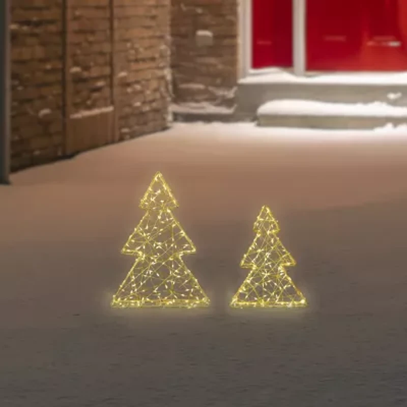 Northlight Led Gold Tree 2-pc. Christmas Tabletop Decor