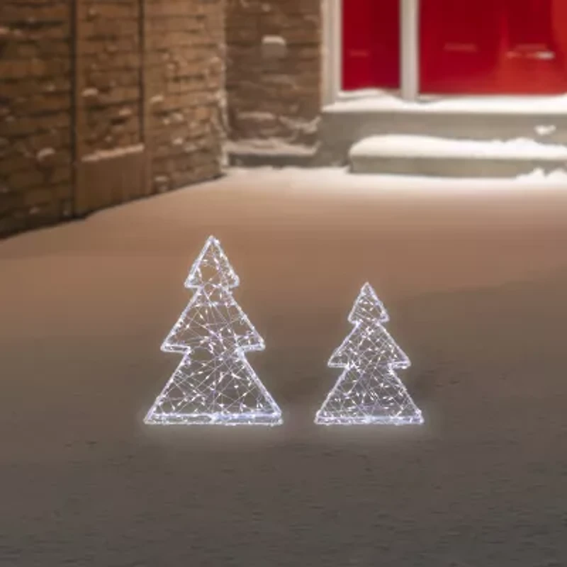 Northlight Led White Tree 2-pc. Christmas Tabletop Decor