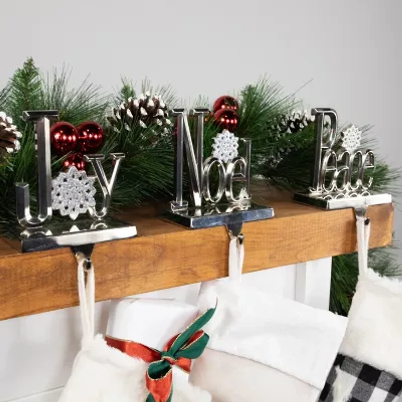 Northlight Peace Joy And Noel Metal Christmas Stocking Holder