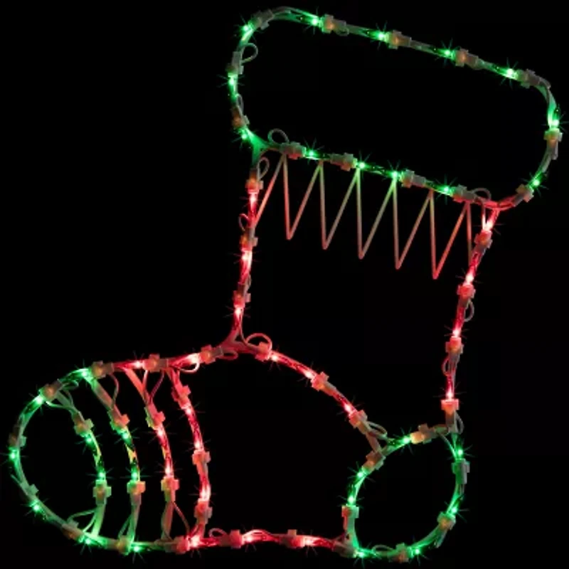 Northlight Lighted Stocking Christmas Window Decor