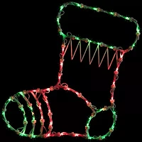 Northlight Lighted Stocking Christmas Window Decor