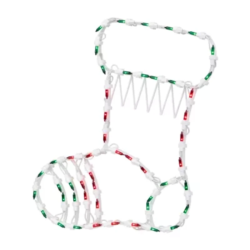 Northlight Lighted Stocking Christmas Window Decor