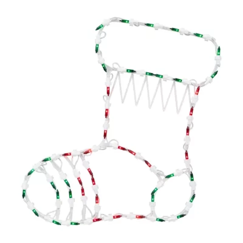 Northlight Lighted Stocking Christmas Window Decor