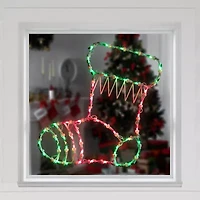 Northlight Lighted Stocking Christmas Window Decor