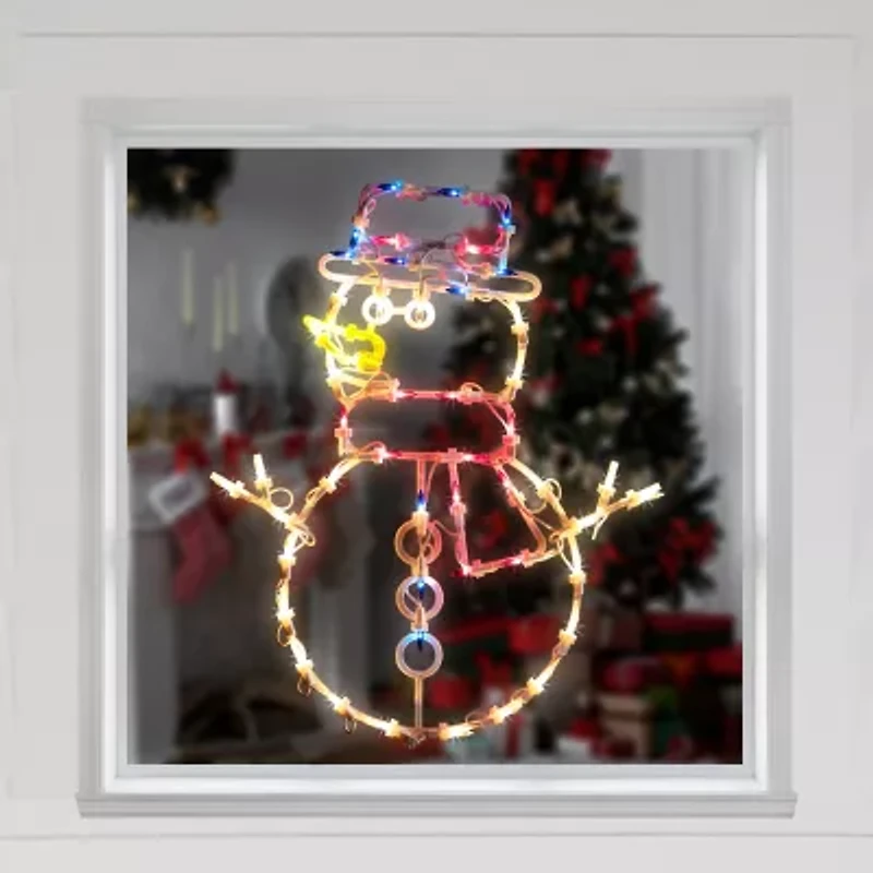 Northlight Lighted Snowman Christmas Window Decor