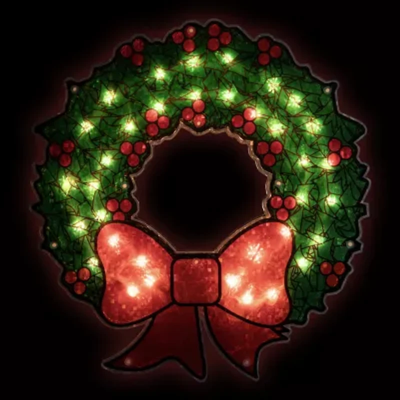 Northlight 15in Prelit Wreath Christmas Window Decor