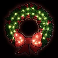 Northlight 15in Prelit Wreath Christmas Window Decor