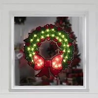 Northlight 15in Prelit Wreath Christmas Window Decor