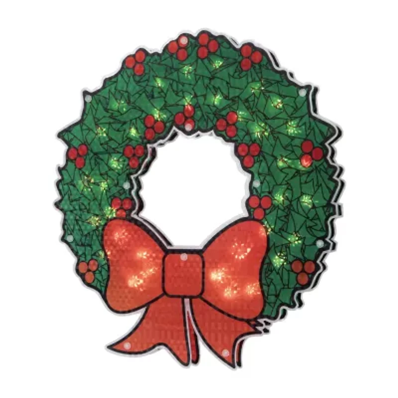 Northlight 15in Prelit Wreath Christmas Window Decor