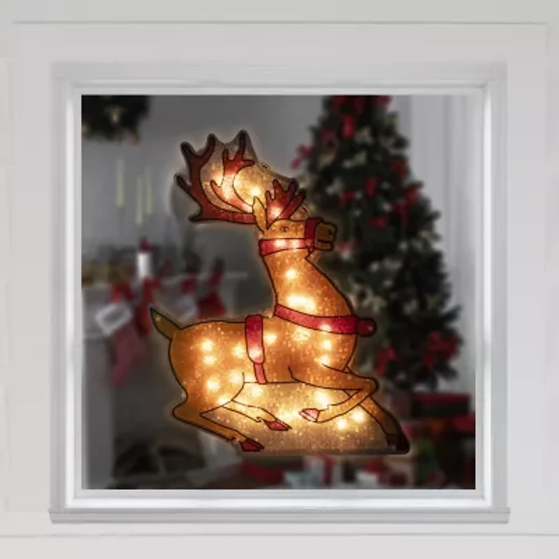 Northlight 18in Prelit Reindeer Christmas Window Decor