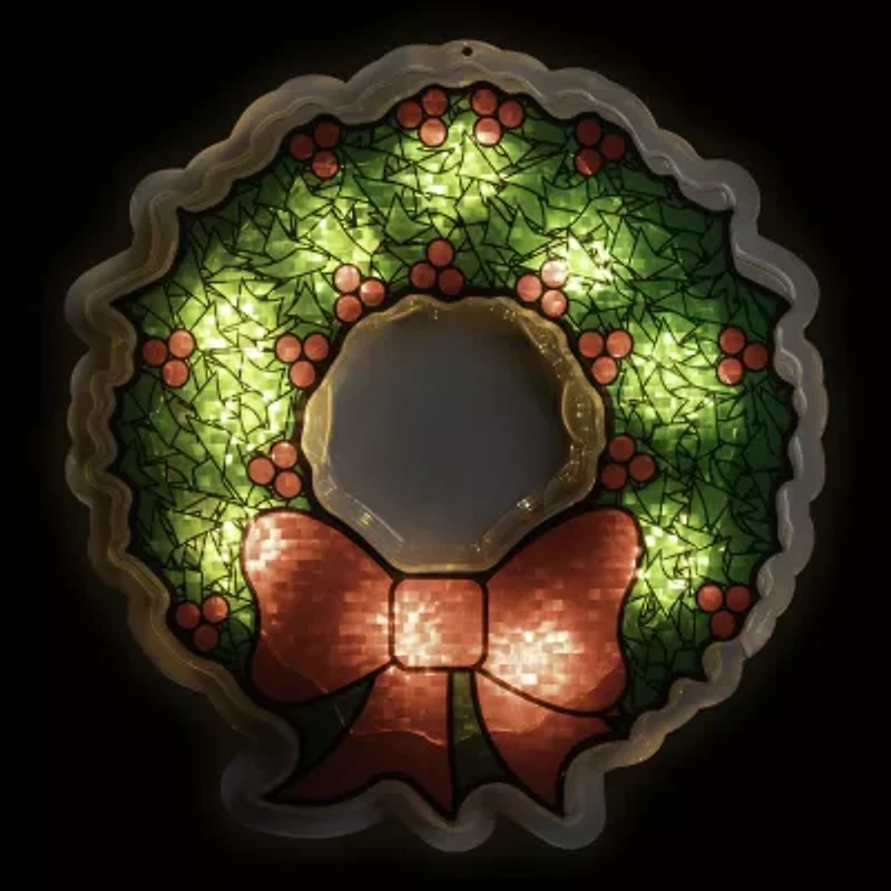 Northlight Lighted Wreath Christmas Window Decor