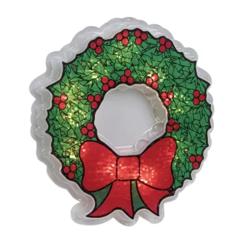 Northlight Lighted Wreath Christmas Window Decor