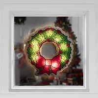 Northlight Lighted Wreath Christmas Window Decor