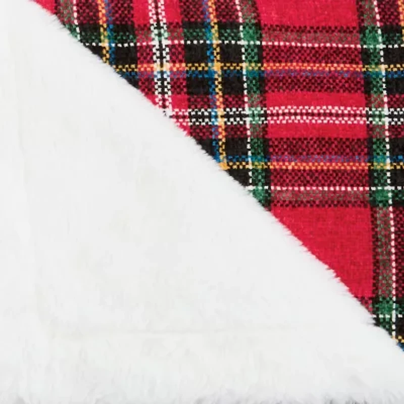 North Pole Trading Co. Chenille Plaid Throw
