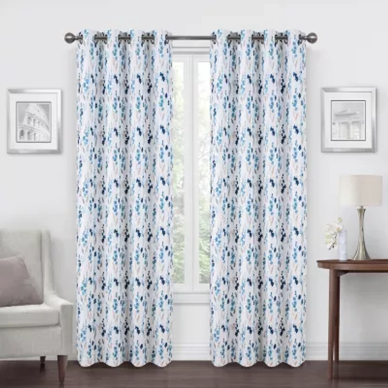 Regal Home Dimensions Leaf Grommet Top Energy Saving Blackout Single Curtain Panel