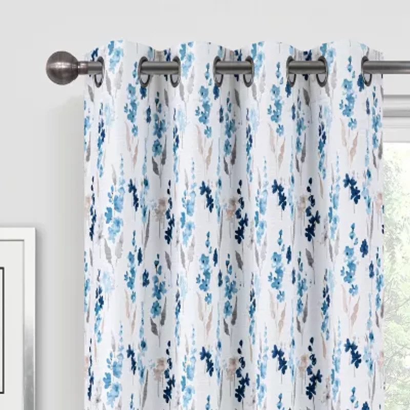 Regal Home Dimensions Leaf Grommet Top Energy Saving Blackout Single Curtain Panel