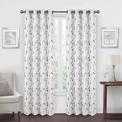 Regal Home Dimensions Leaf Grommet Top Energy Saving Blackout Single Curtain Panel