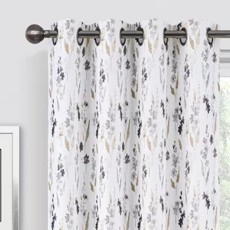 Regal Home Dimensions Leaf Grommet Top Energy Saving Blackout Single Curtain Panel