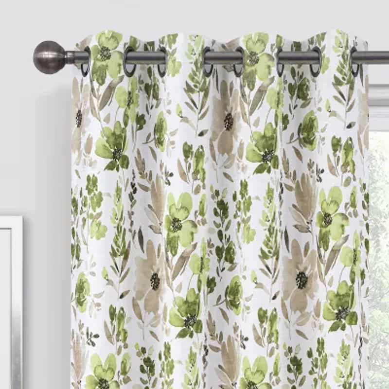 Regal Home Dimensions Floral Grommet Top Energy Saving Blackout Single Curtain Panel