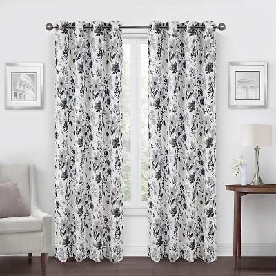 Regal Home Dimensions Floral Grommet Top Energy Saving Blackout Single Curtain Panel