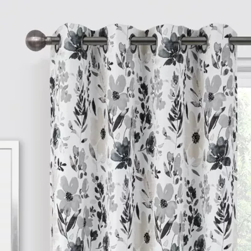 Regal Home Dimensions Floral Grommet Top Energy Saving Blackout Single Curtain Panel