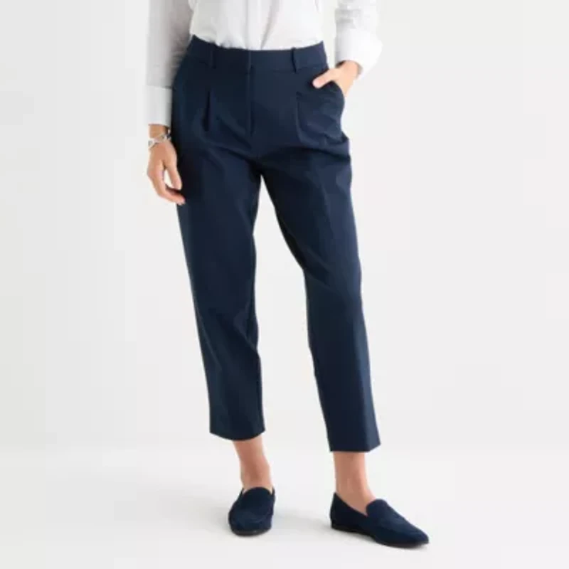 Liz Claiborne Ponte Tapered Womens Slim Trouser