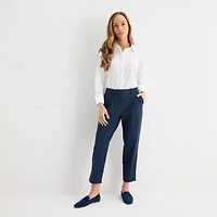Liz Claiborne Ponte Tapered Womens Slim Trouser