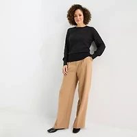 Liz Claiborne Womens Crew Neck Long Sleeve Pullover Sweater