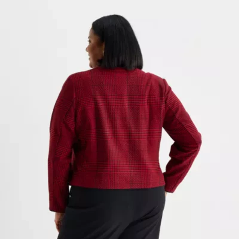 Liz Claiborne Womens Plus Lightweight Cropped Jacket